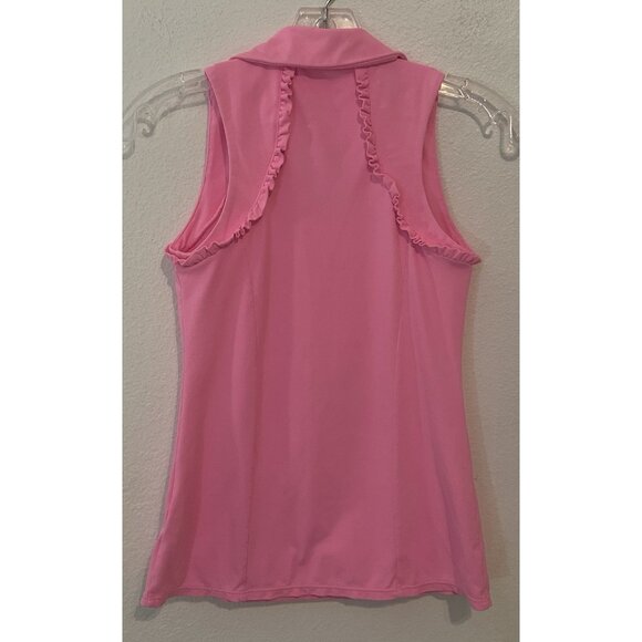 LILLY PULITZER SIZE XXS LUXLETIC MARTINA POLO TOP *HAVANA PINK* UPF 50+ - Picture 5 of 13